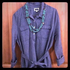 Chambray Mud Pie Dress Womens Small 4-6 belted